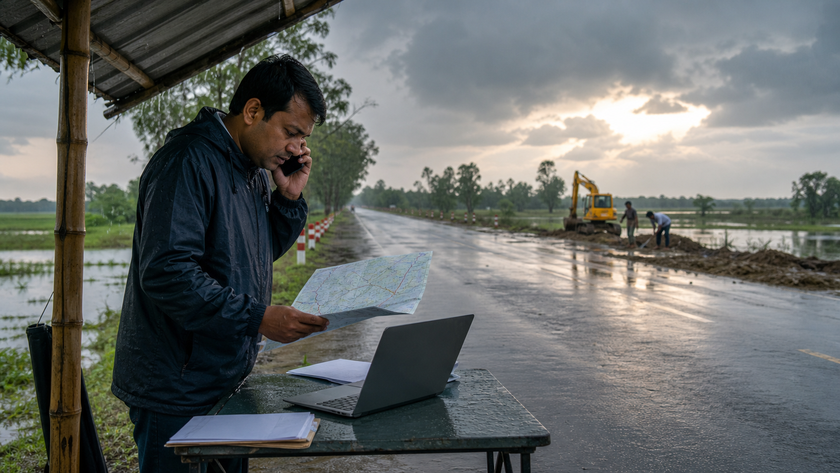 Representative rain-affected road response coordination in Bangladesh